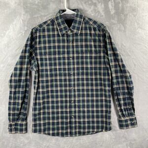 CC Filson Shirt men's Small Button Up Blue Plaid Pockets Cotton Casual Outdoor